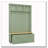 4-in-1 Hall Tree with 6 Golden Hooks, Wood Grain Bench with Multiple Storage Space-599210809