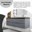 72 po X P 20 po P x 22 po Meuble-lavabo flottant double H gris en ciment avec comptoir en quartz noir mat