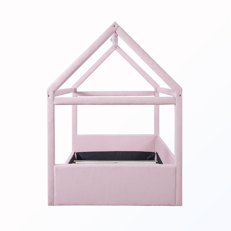 Lit tapissier double avec lumière DEL, Pink