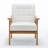 Nordic Style Solid Wood Upholstered Armchair-147186080