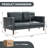 Ashvini 65" W Faux Leather Square Arm Loveseat with Reversible Cushions-296013707