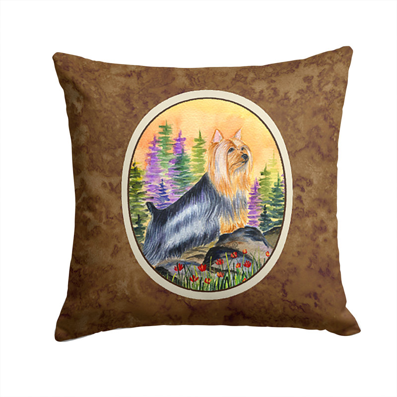 Coussin décoratif intérieur/extérieur carré en soie terrier