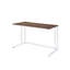 Bureau d'écriture polyvalent en noyer et blanc avec port USB pour un travail efficace-1624648073