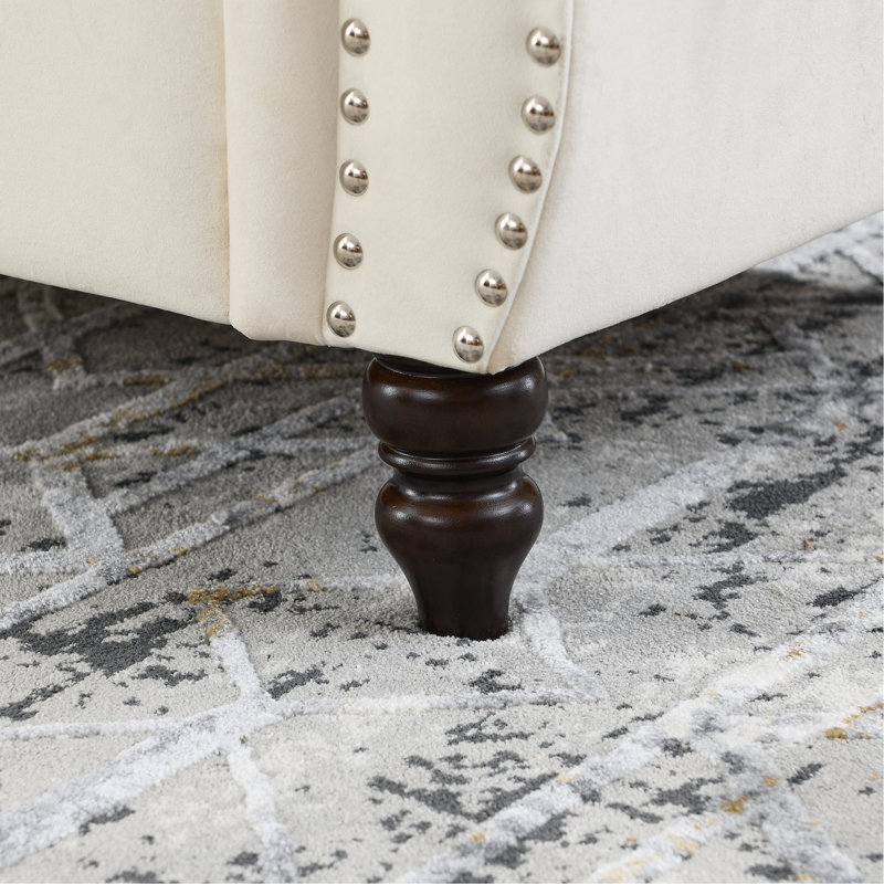 Velours beige 3 + 3 - Structure en tissu respirant et doux