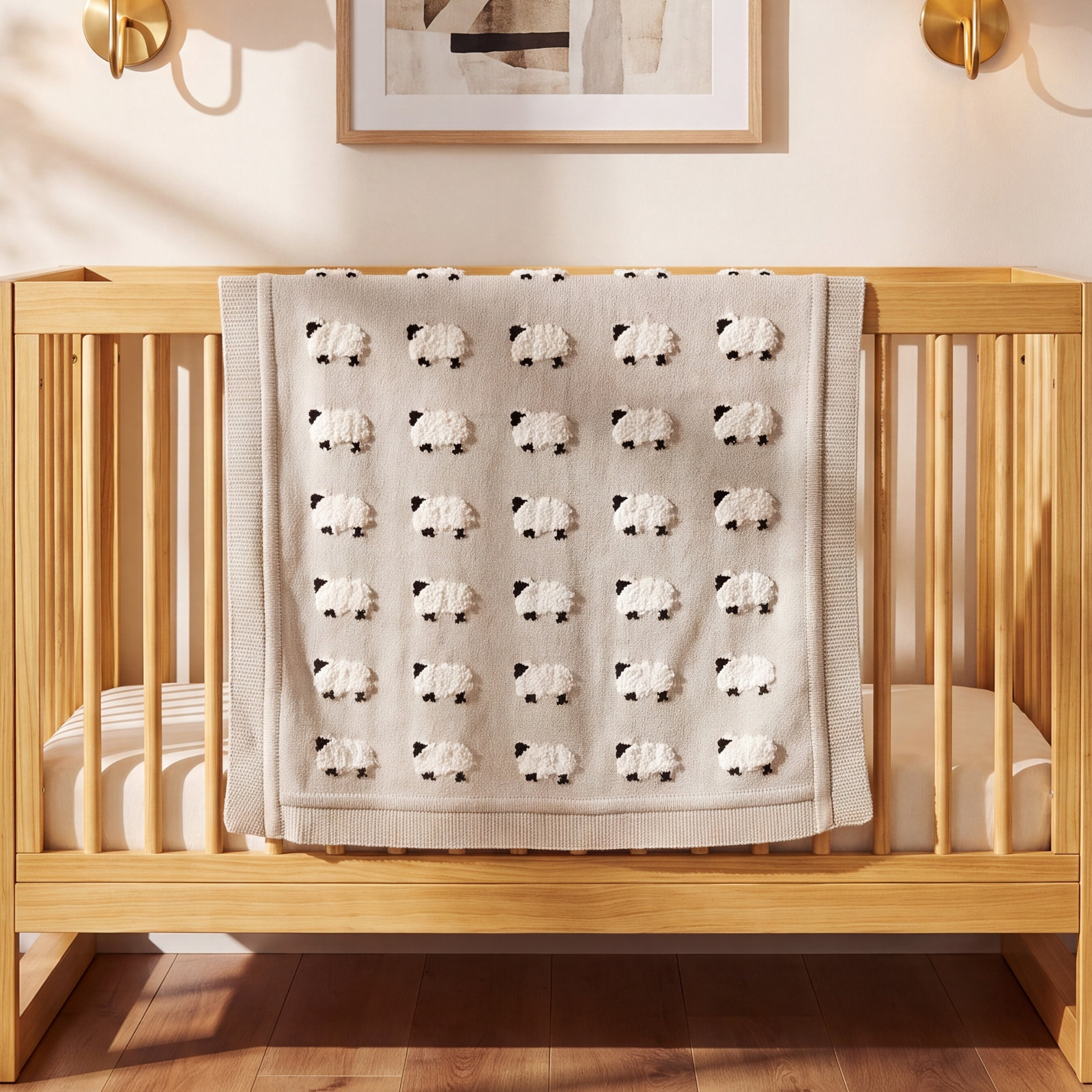 Kiley Sheep Cotton Baby Blanket