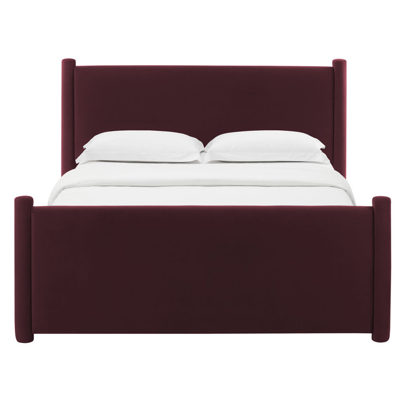 Rael Performance Velvet Platform Bed, Mulberry, King