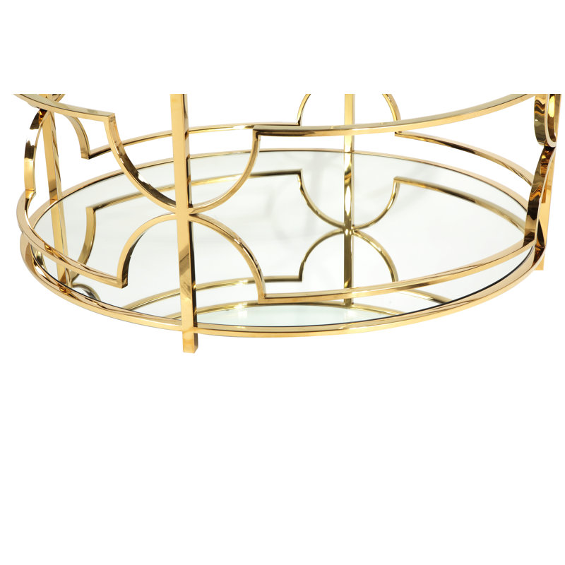 Coffee Table, High Polish Gold
