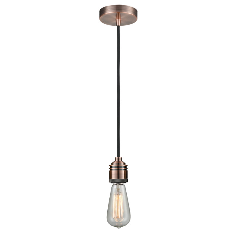 Cecil 1 - Light Single Pendant, Antique Copper/Black