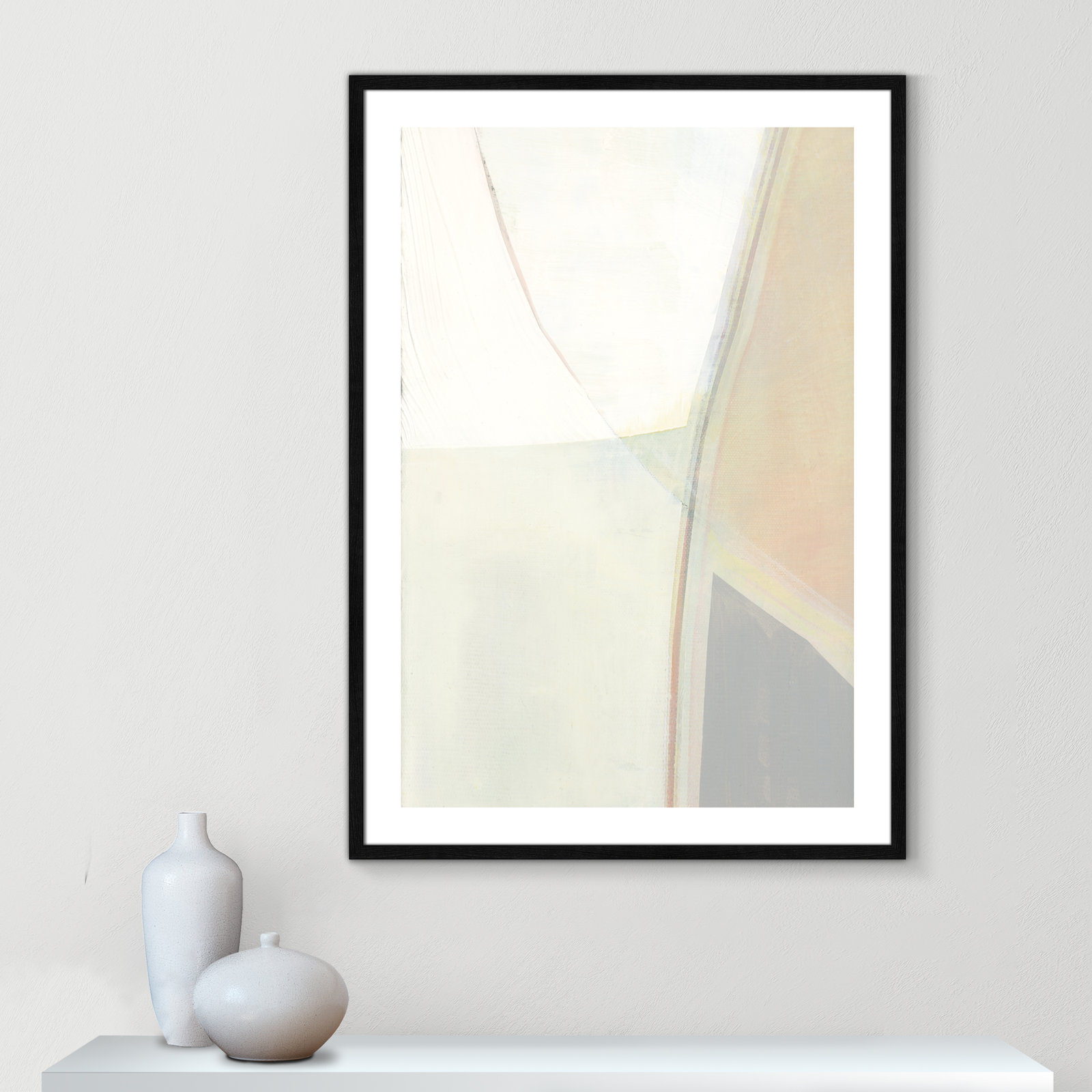 In Neutral II - Painting Print, 41.5" H x 29.5" W x 0.75" D, Black Wood Framed Paper