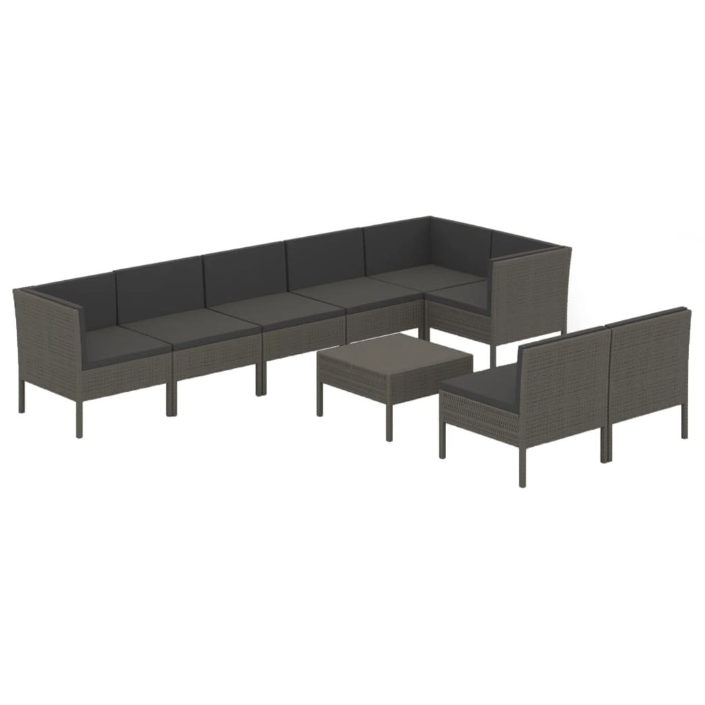 8-Sitzer Lounge-Set Jelah aus Polyrattan mit Poster