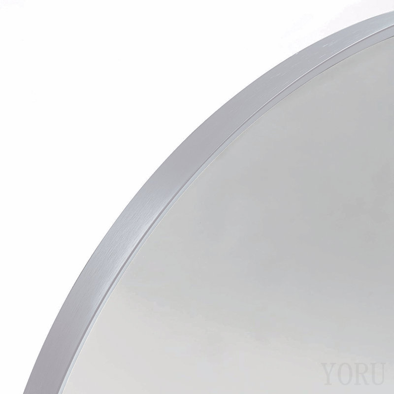 20x30 Inch Silver Metal Framed Arched Bathrrom Mirror for Wall.