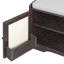 Banc de rangement rustique en bois avec banc amovible pour chaussures avec coussin amovible, portes en rotin tissé et tablettes réglables pour le couloir, le salon (espresso et beige)-1618069965