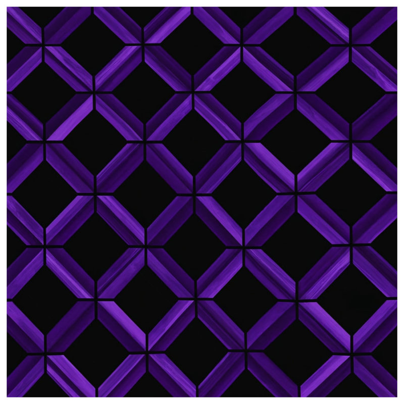 Édredon mauve à motif géométrique, Très grand lit