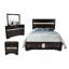Table de chevet 2 tiroirs de style traditionnel en bois de couleur noire