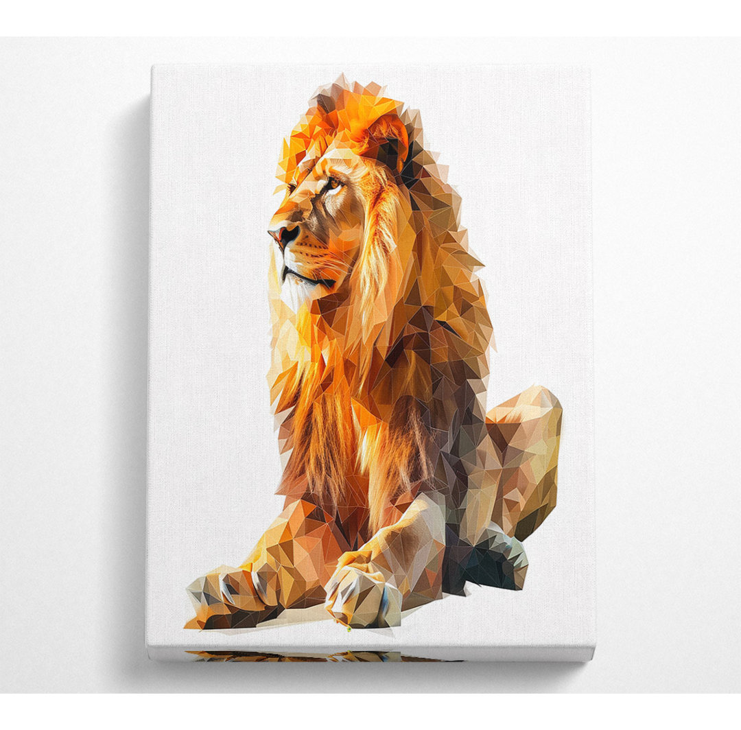 Poly Lion - No Frame Kunstdrucke auf Leinwand