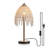 Elegant Crystal Table Lamp  With Crystal Bead String Shades And Marble Textured Base