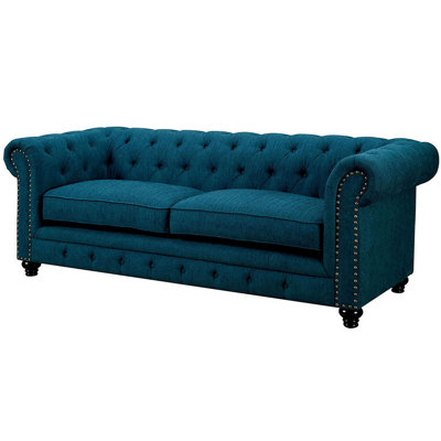 Canapé Chesterfield à accoudoirs roulés 90 po Jeffreys