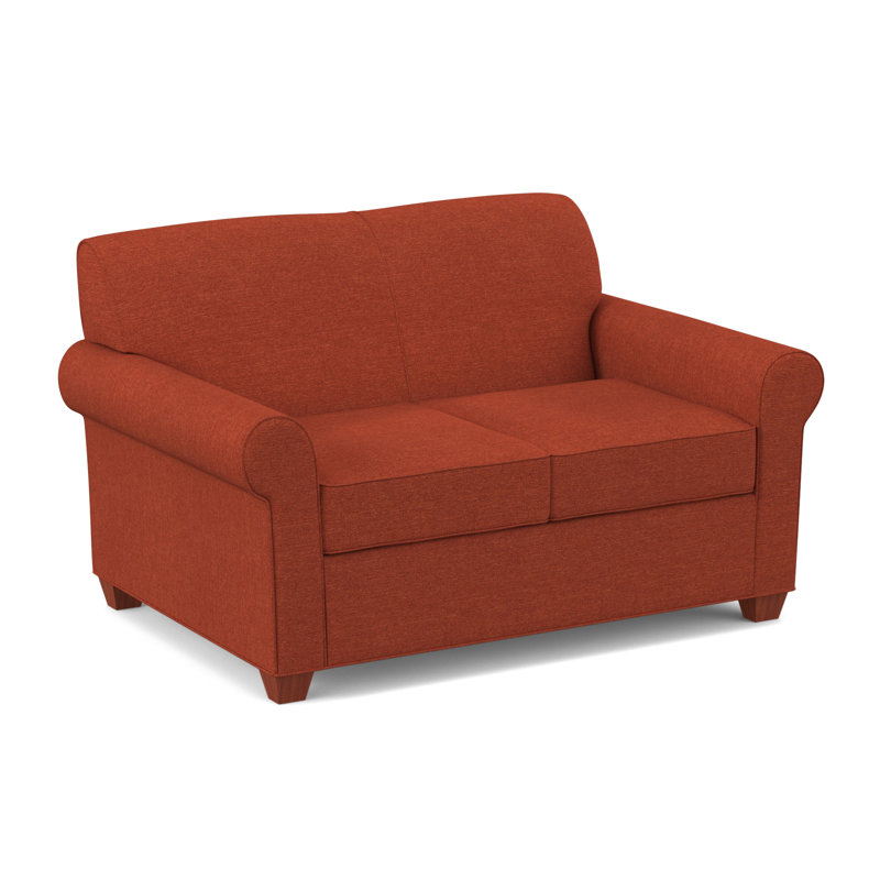 Finn 59" Rolled Arm Loveseat, BM Cherry, Antic Cinder