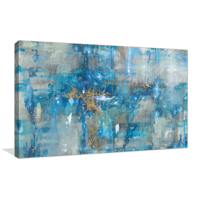 Lapis lazuli par Danhui Nai - Peinture, Toile tendue, H 36 po x l 60 po x P 1,5 po
