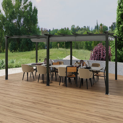 10x20ft Aluminium Pergola with Retractable Roof
