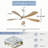 52 Inch Modern Ceiling Fan With 5 ABS Blades, Reversible Motor & Smart Remote Control,3 Color Dimmable Led Light-5427470-5427465