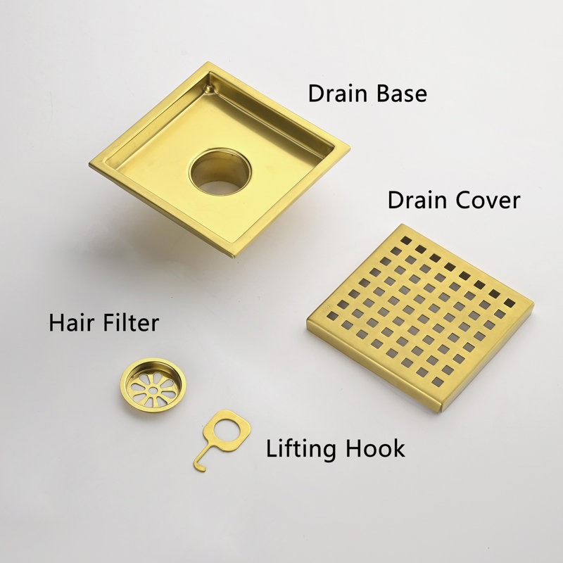 6'' W Grid, Gold