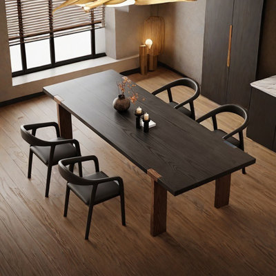 Ash wood dining table household solid wood