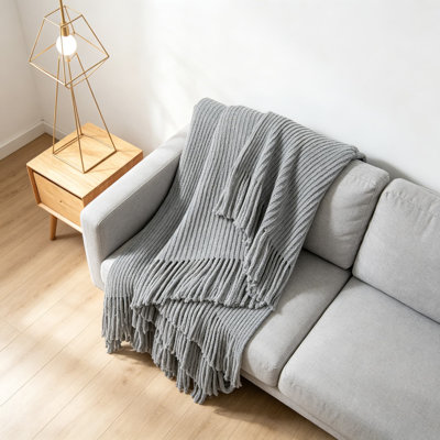 Jeté Boho pour canapé, douillette douillette en chenille tricotée, coussin décoratif léger et respirant