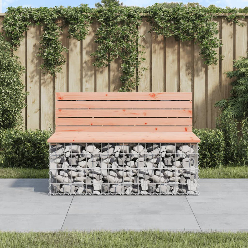 Aleardo Steel Outdoor Bench, Wood Douglas