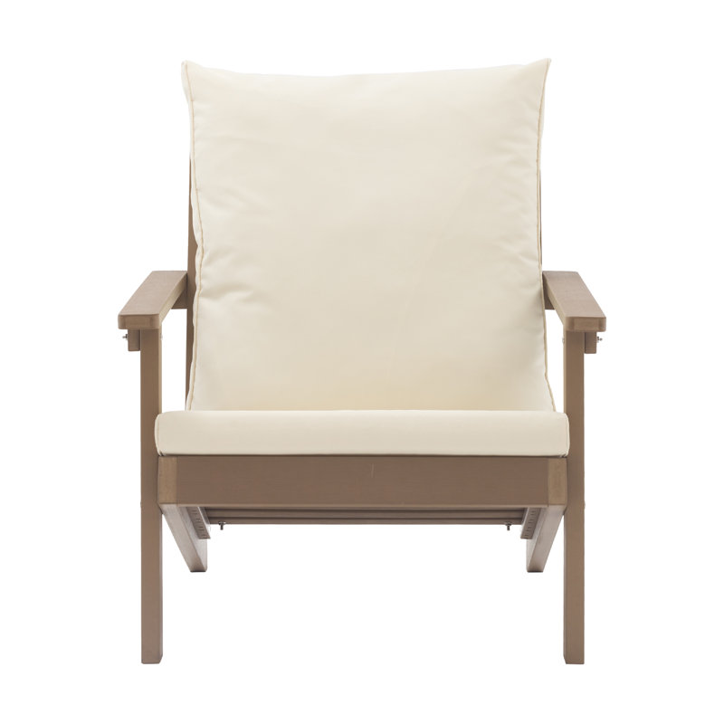 Chaise d'extérieur avec coussins, Beige, Brun pâle