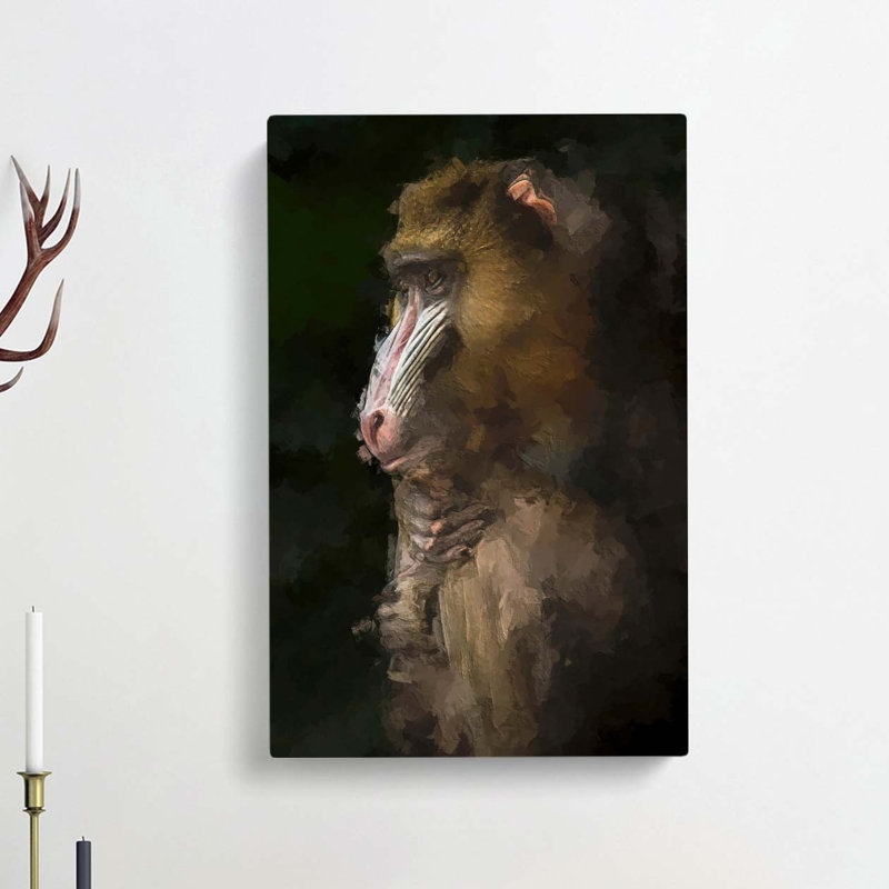 Mandrill Monkey In Abstract - Wrapped Canvas, 50cm H x 35cm W x 3cm D