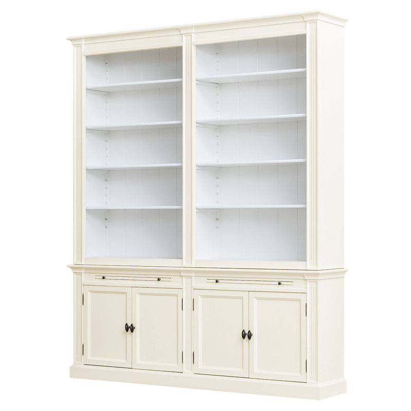 Bowland 240cm H x 200cm W Library Bookcase, Cream