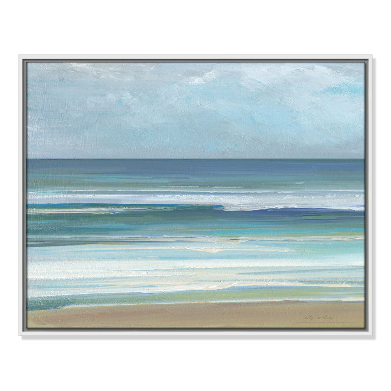 «Gentle Waves I» par Sally Swatland, H 23,5 po x l 29,5 po, Blanc