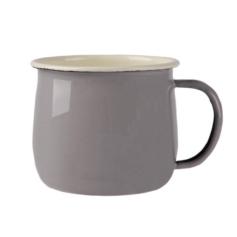 Enamelware Camping Mug, Grey/Cream, 6