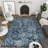 Blue/Cream Traditional Oriental Indoor Area Rug for Living Room, Dining Room, Bedroom-60903254