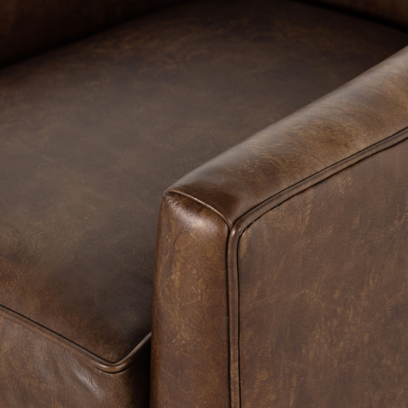Highland Quinton Swivel Chair - Arvada Cigar, Cigar Genuine Leather