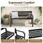 Banc d'extérieur en fer noir 47 po-1828163821
