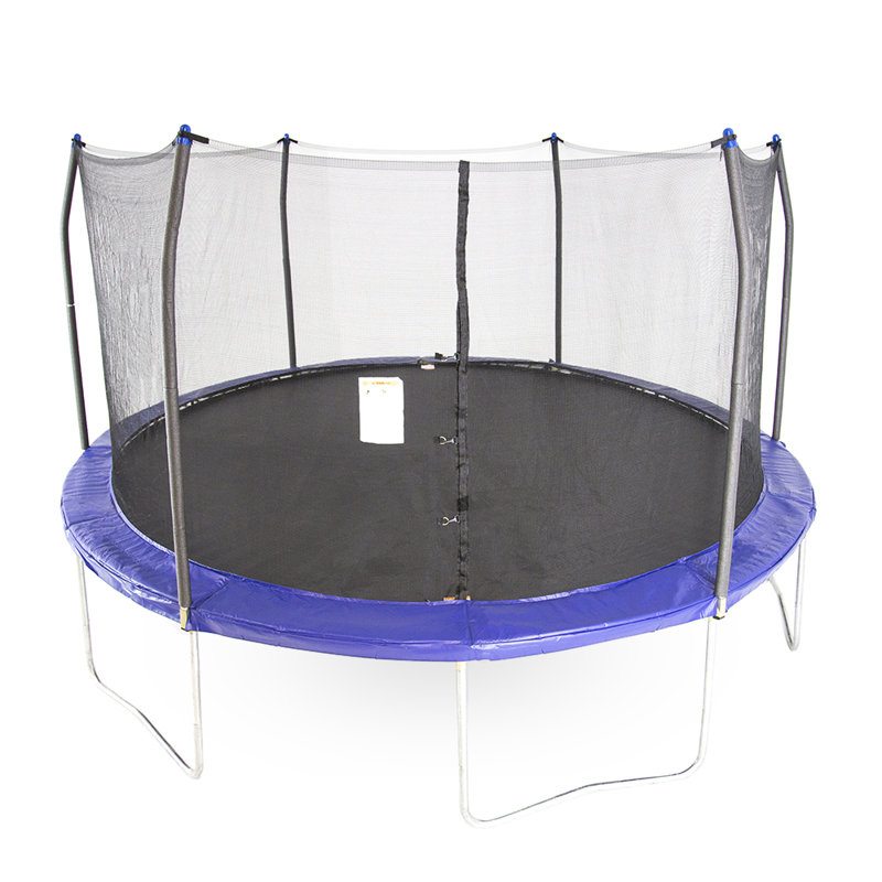 Trampoline d'extérieur rond 15 pi avec enclos Skywalker Trampolines - bleu