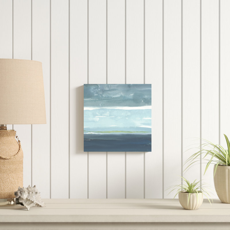 «Teal Horizon II» par Rob Delamater, reproduction d'art sur toile tendue, H 12 po x l 12 po