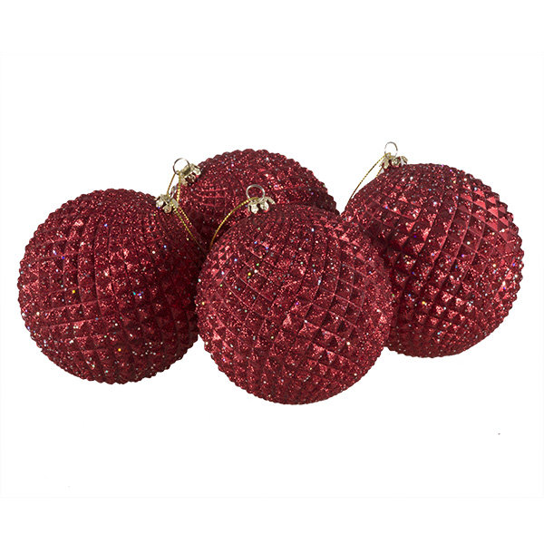 10cm Ball Ornament, Matte Red