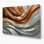 Art mural horizontal rayé horizontal gris clair en métal brun