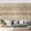 Élégant motif floral brun complexe-100673487