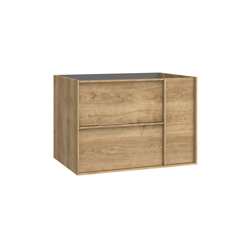Palma 27.1" Wall Mounted Single Bathroom Vanity Base Only, Natural Oak