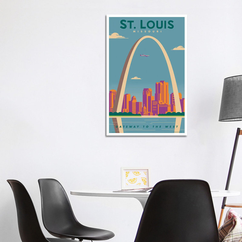 St. Louis Travel Poster by Jim Zahniser - Wrapped Canvas Print, 101.6 cm H x 66.04 cm W