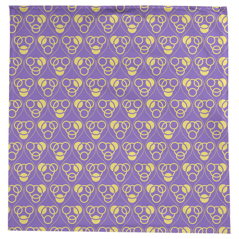 Nappe classiques des cercles et des vagues, Mauve/jaune