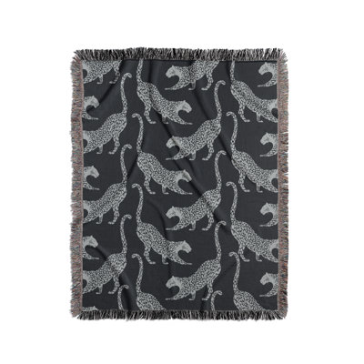 Bolt Leopard Cotton Blend Blanket Throw