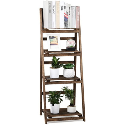 Support pour plante pliable à 4 niveaux, support de rangement pour plantes