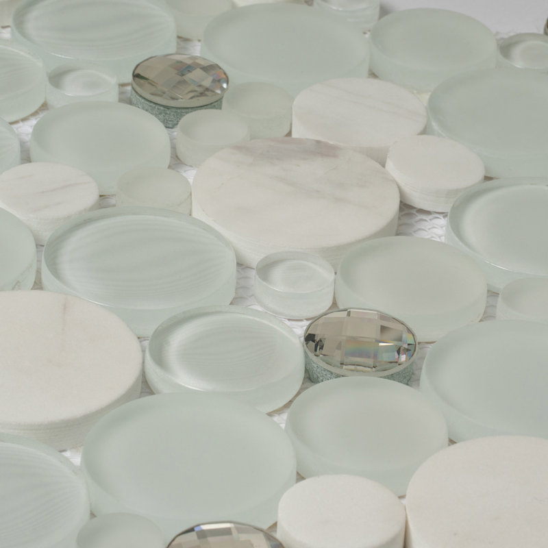 11.6"X11.6" Sparkly Glass And Stone Mosaic Tile