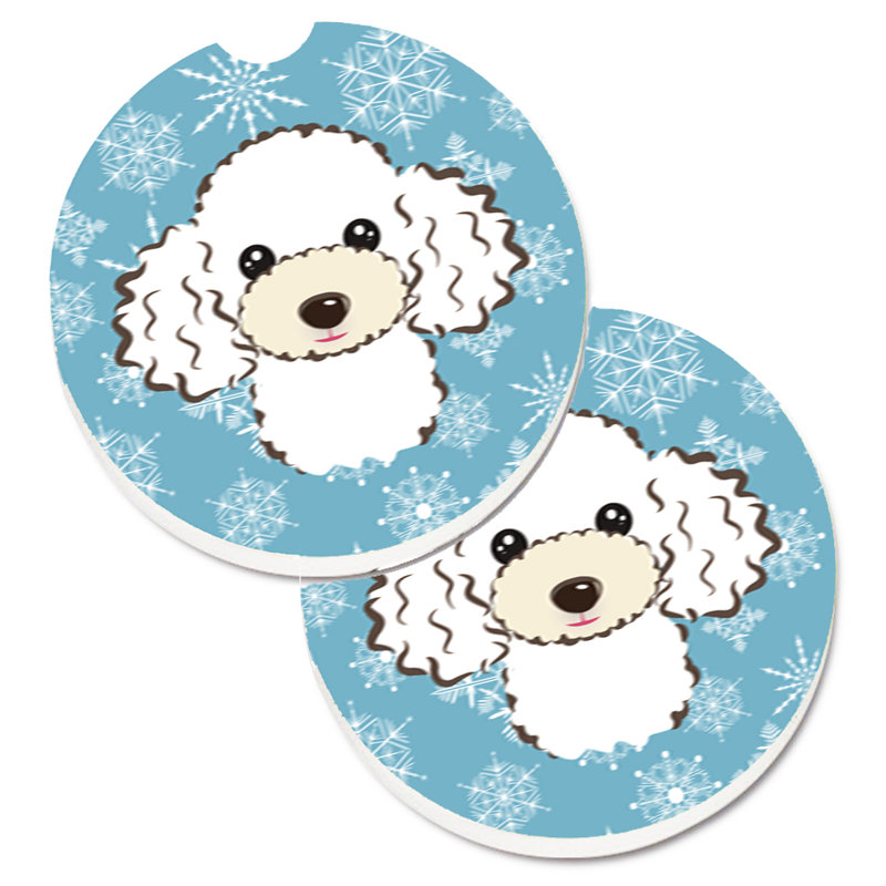 Sous-verre de voiture de neige, Caniche blanc