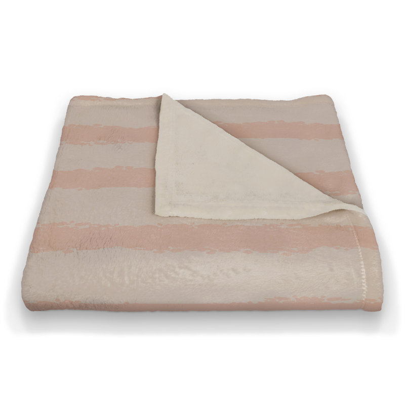 Jeté à rayures, Crème / rose